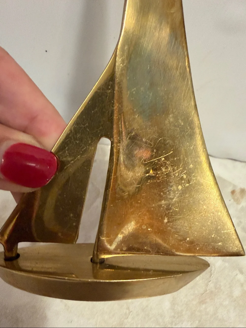 Vintage sail boat  solid brass figurine  Home Accents
